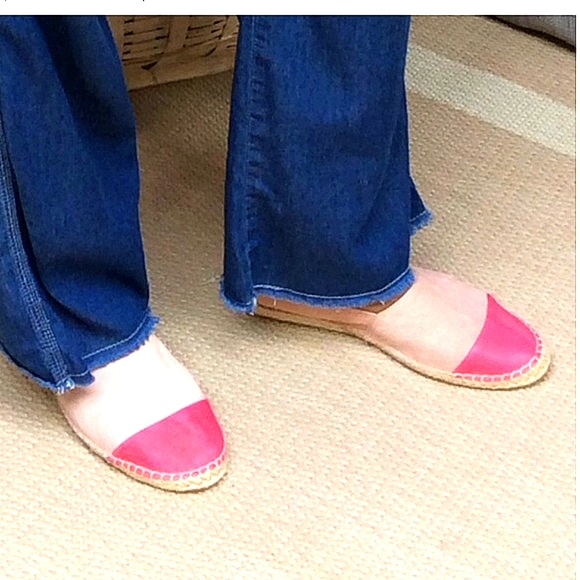 Two Tone Pink Suede and Leather Espadrilles NWOT - Picture 7 of 8